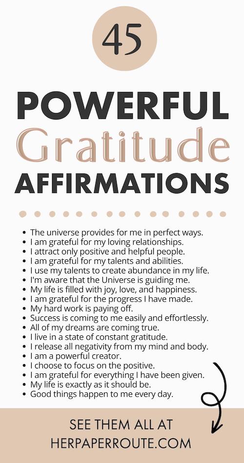 45 Powerful Gratitude Affirmations for the Law of Attraction To Attract Success In Your Life