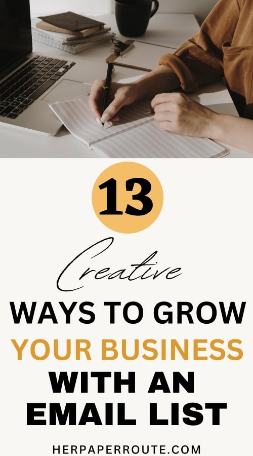 woman writing in notebook learning how to grow your business with an email list
