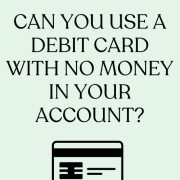 graphic of a credit card answering the question can you use a debit card with no money in your account