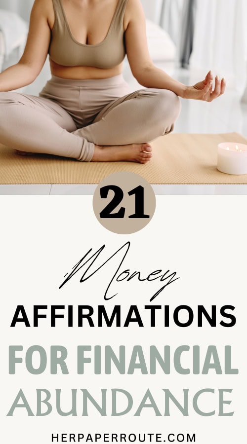 woman meditating and doing affirmations for financial abundance