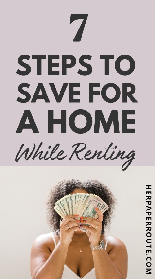 woman holding up a handful of bills showing how to save for a home while renting