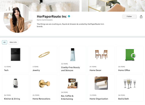 HerPaperRoute amazon influencers storefront