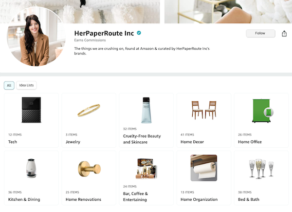 HerPaperRoute amazon influencers storefront amazon associates tips