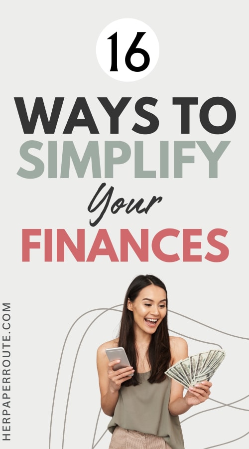 woman smiling with money in her hand as she celebrates learning how to simplify your finances