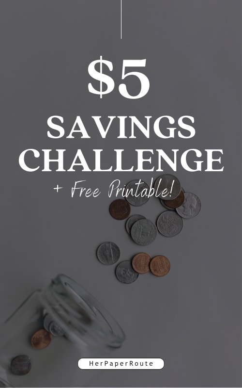 coins and bills in a savings jar showing how to do the $5 savings challenge