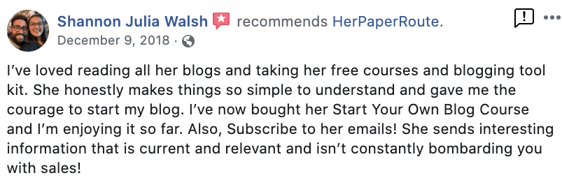 It's FREE today! Join the HerPaperRoute community to gain inspiration & strategies, so you can confidently tackle your wildest money and business goals. We like to see women succeeding in business, tech, and marketing and have a supportive, friendly hive of creators here to help you. Private membership for female entrepreneurs, women in business, bloggers. Women in business support group, a community helping creatives make more money in business HerPaperRoute toolkit testimonials-3