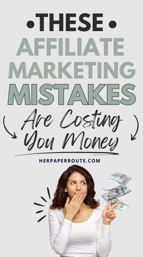 surprised woman with dollar bills exposing the biggest affiliate marketing mistakes