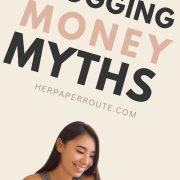 smiling woman learning the 7 Dumb Myths About Making Money as a Blogger (Busted!)
