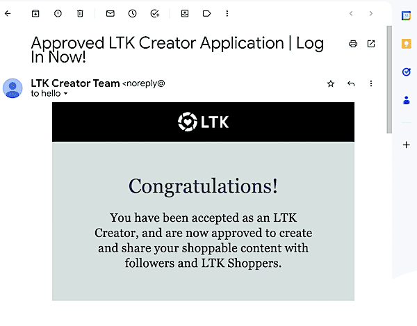 how to get approved on LTK application invite tips