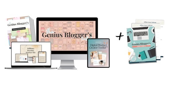 mockup showing the Genius Bloggers Toolkit 2024