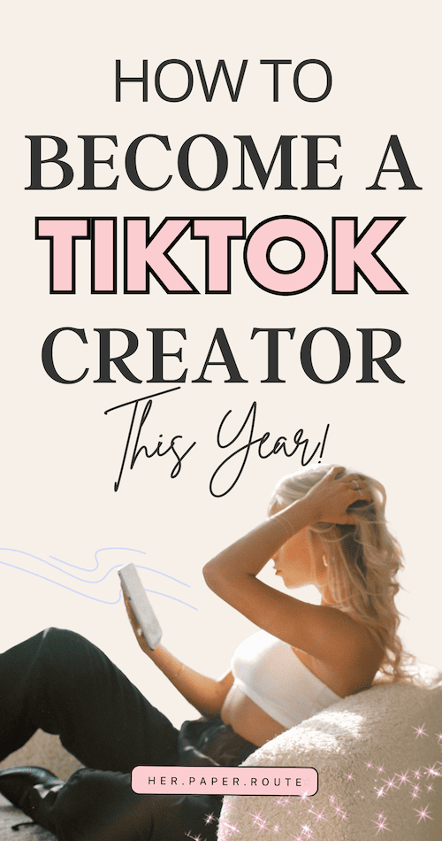 Influencer posing for the camera, reading HerpaperRoute's ultimate guide on How to become a TIKTOK creator 
