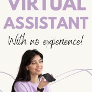 woman talking to a client on the phone after she learns to start a virtual assistant business