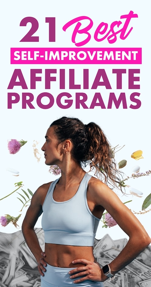 Image of wellness influencer reading the High commission self-improvement affiliate programs and self-development affiliate programs list 