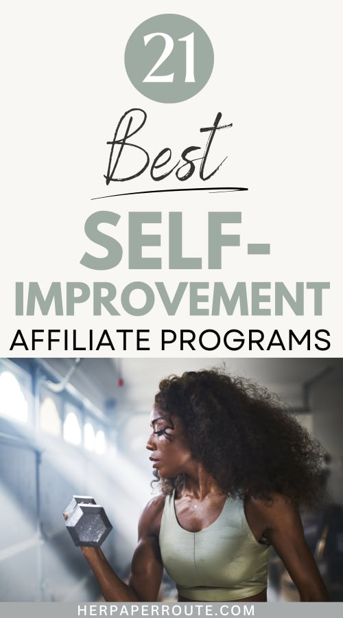woman in workout clothes with weights showing examples of the best self-improvemement affiliate programs