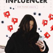 creators who earn from social media explain how much you can make as an influencer while holidng a cell phone as envelopes of money pile up around her