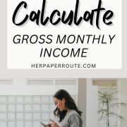 woman calculating gross monthly income on her phone