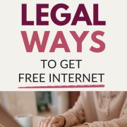 woman using laptop showing legal ways to get free internet