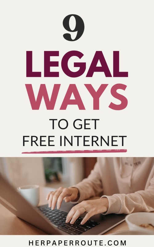 woman using laptop showing legal ways to get free internet