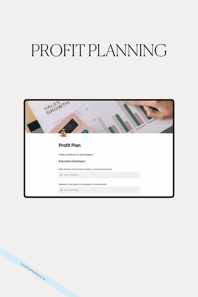profit and business glow up planner - profit planning pages