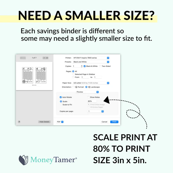 A6 Savings Challenge Bundle Printable 5