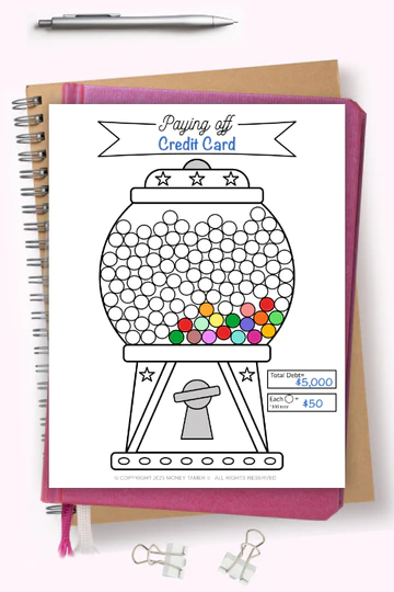 pay off debt challenge coloring sheet example