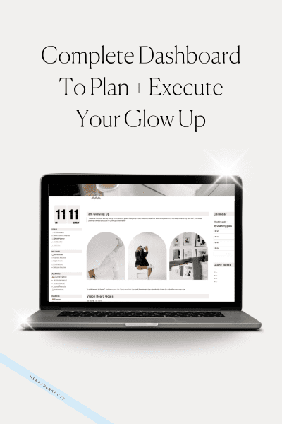 close up image of life glow up planner complete dashboard to upgrade your life planner