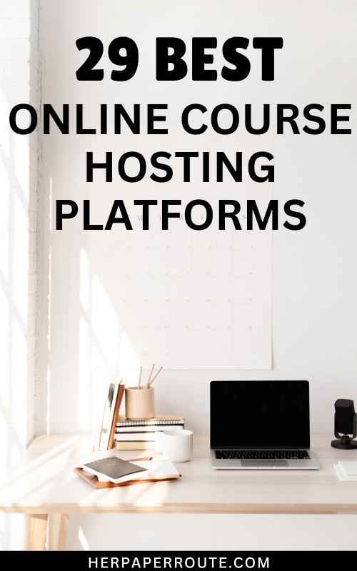 laptop showing best online course hosting platforms: 29 options to consider