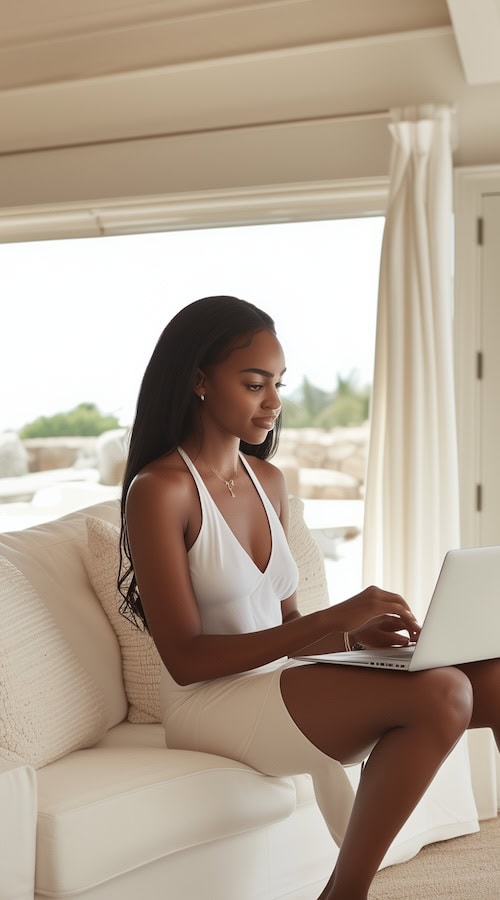 young female business owner using samcart for her sales cart 