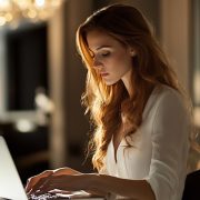 young entrepreneur sits at desk typing into ChatGPT now that she knows how to get better responses from it