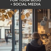 content creator walks down street on Fall day as she learns about November content ideas for things to post on her social media and blog in November