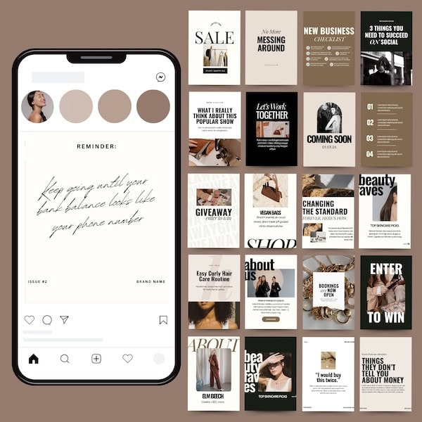 Elm Beech Aesthetic Instagram Templates Ad Templates Designer Instagram Stories Instagram Content Templates Small Business Social Media Instagram templates