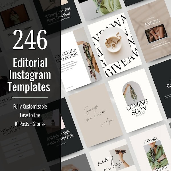 collection of editorial instagram templates social media templates customize coaching template