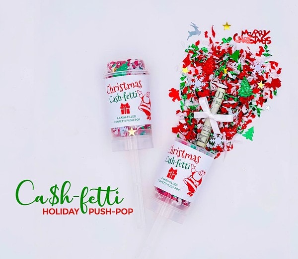 fun cash confetti gigft idea to give money as a gift 