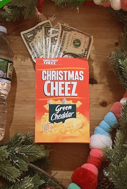 unexpected ways to give cash - cheddar mac n cheese money gift box