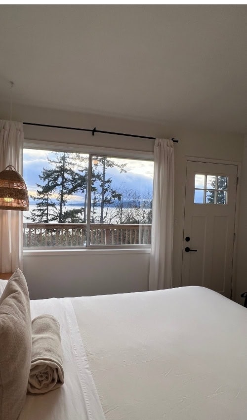 Cottage Weekend Ideas: Escape to The Tides on Pender Island 7 cozy cabin aesthetic oceanview from bedroom