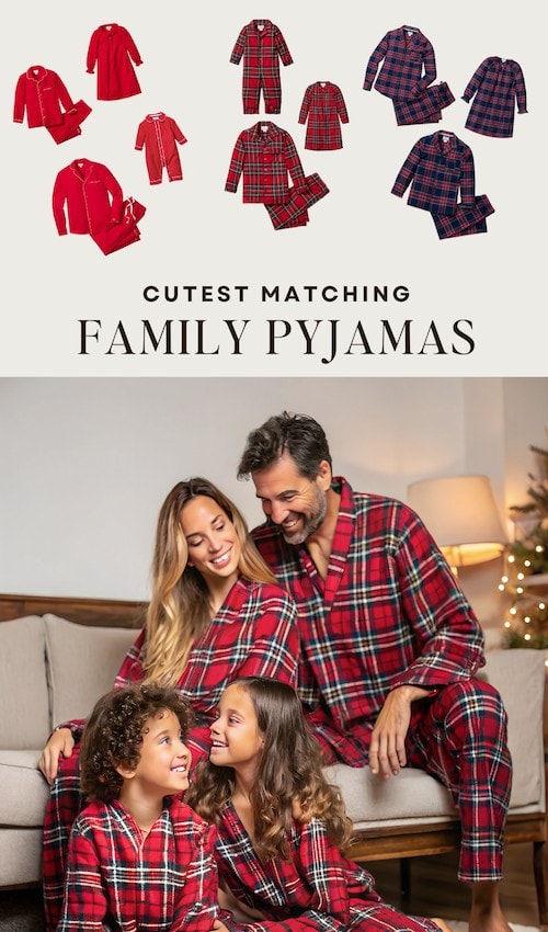 cute matching pjs for family red tartain