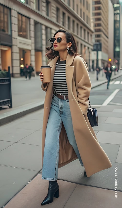 woman wearing casual layering outfits inspo 