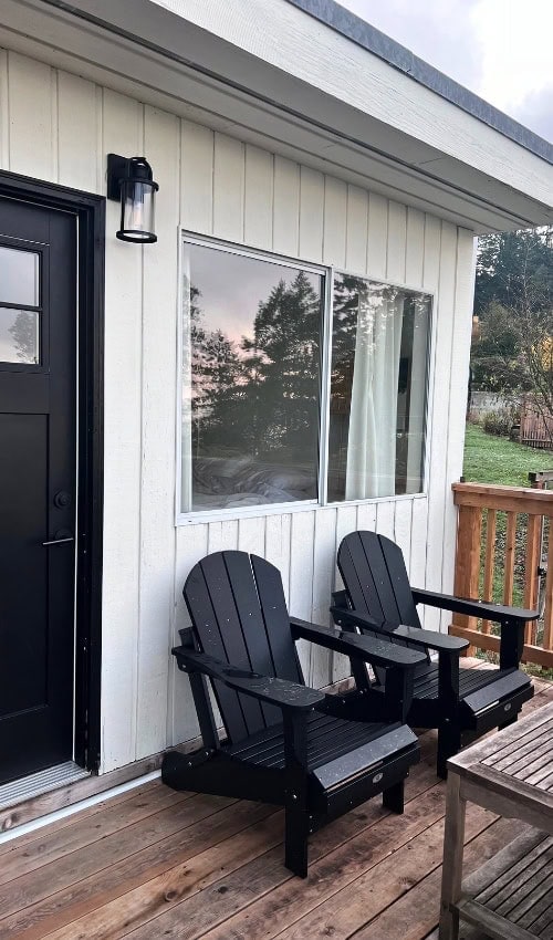 Cottage Weekend Ideas: Escape to The Tides on Pender Island 11 morning coffee sitting at oceanfront cottage