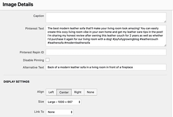 before-you-publish tastypins close-up for article optimization