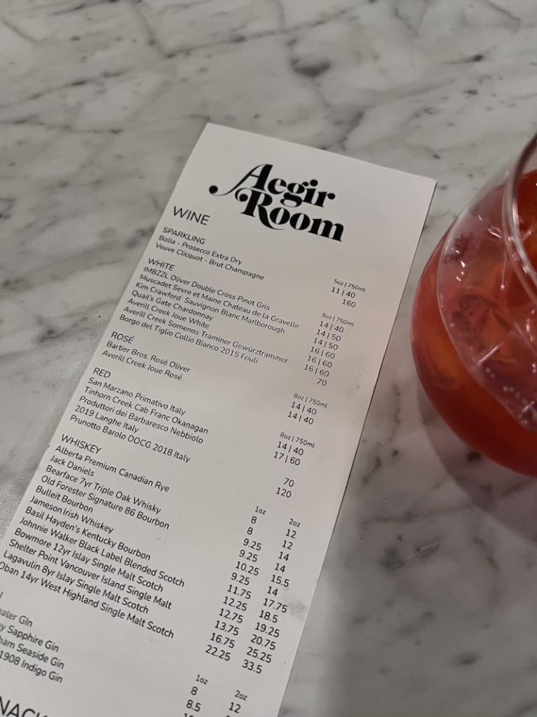 Oswego Hotel Review: Pet-Friendly Stays in Victoria, BC 10 cocktail menu aiger room victoria