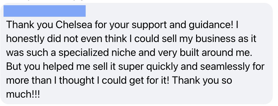 The Blog Flipping Course 17 where to sell your blog niche investor marketplace_testimonial_chelsea clarke website flipping course