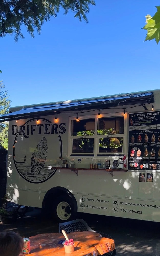 Planning the Perfect Day in South Cowichan, Itinerary 10 vising the drifters creamery ice cream truck cobble hill